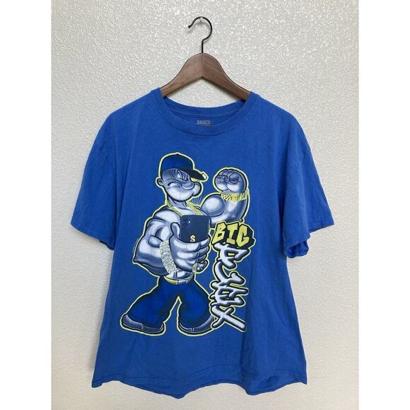 Brisco Brands Other - Vintage Brisco Brands Blue mens popeye tshirt XL big flex 90s short sleeve